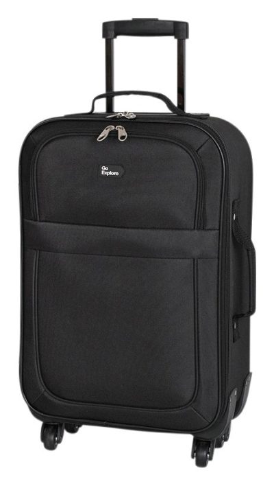 Go Explore Soft 4 Wheeled Small Suitcase - Black.